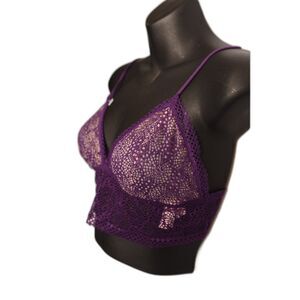 Victoria's Secret Purple Lace Bralette Bra size medium NWOT NWT